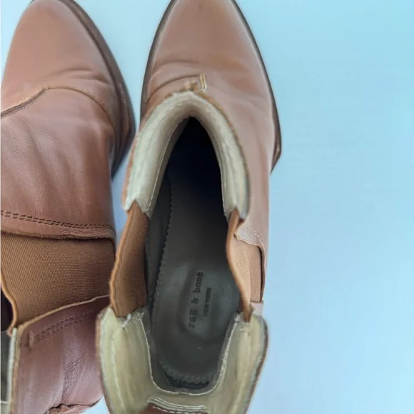 Rag & Bone Walker Pull On Cognac Leather Booties - Picture 7 of 11